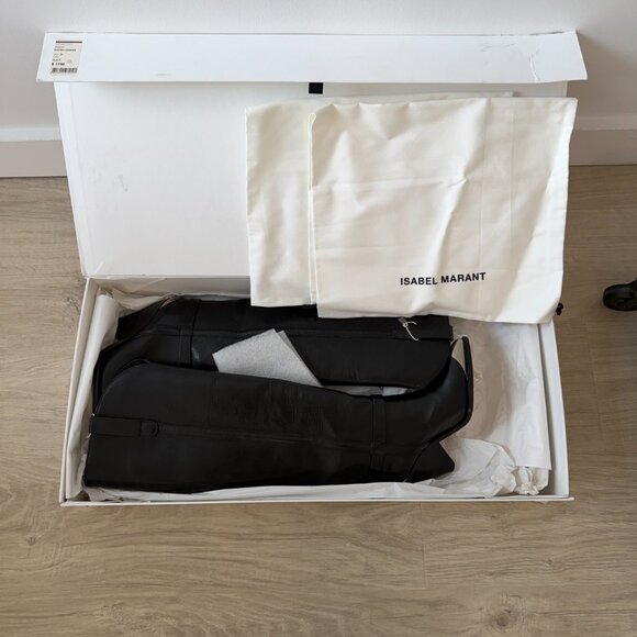 Isabel Marant Lenskee Black Leather Knee-High Boots size 36 - Picture 7 of 10